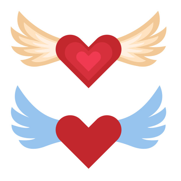 向量翼心平风格图片下载