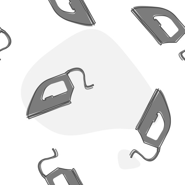 矢量图标的铁卡通风格。家用电器在白色背景上的无缝图案。图片下载