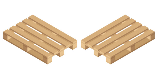 矢量木等距托盘。孤立在白色背景上。图片下载