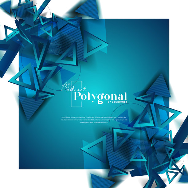 抽象矢量三维插图-多面体晶体极端特写。图片下载