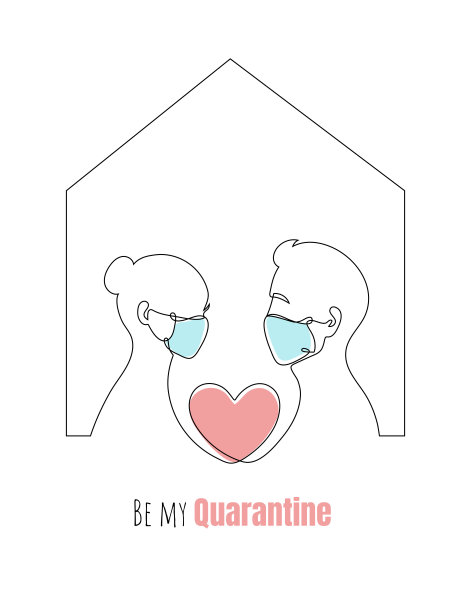 新常态的情人节一线连续画图片下载