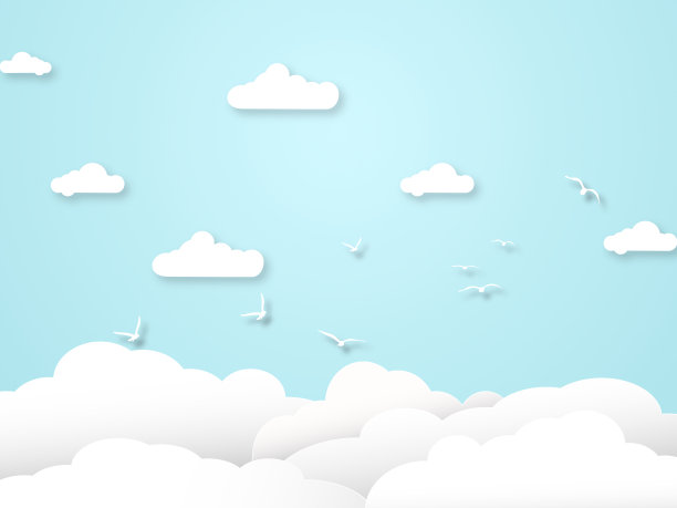抽象的天空与云彩和鸟类在一个晴朗的日子背景图片下载
