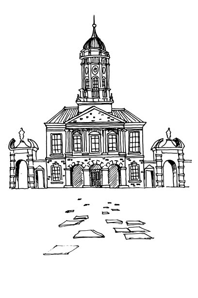 都柏林城堡的矢量草图。爱尔兰。图片下载