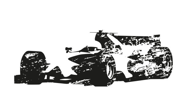 方程式赛车矢量剪影与grunge效果图片下载