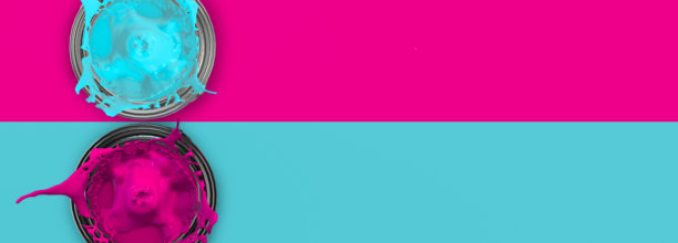 水和粉色油漆在匹配的表面3d渲染图片下载