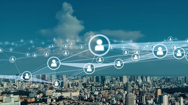 人网络的概念。集团的人。团队合作。人力资源。素材图片