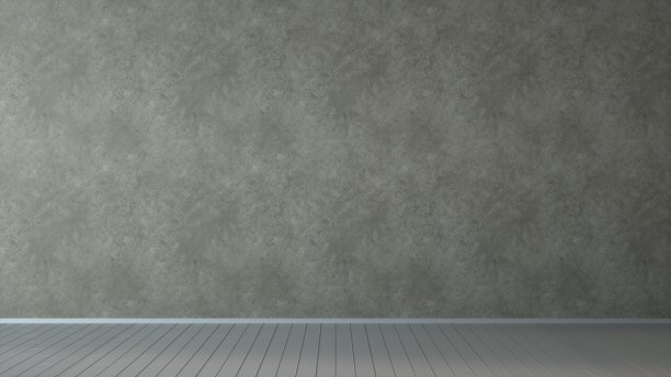 一个空房间的极简室内，木地板和灰色墙壁。三维演示图片下载