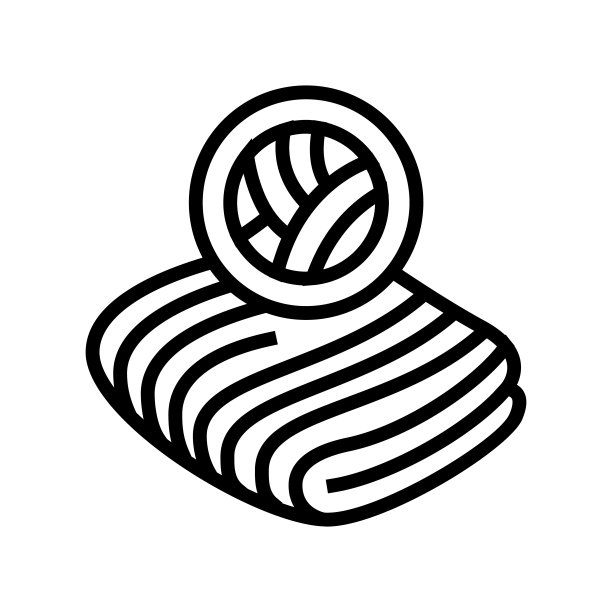 丝绒织物线图标矢量插图图片下载