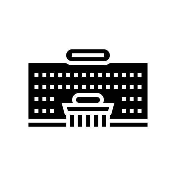 超市建筑字形图标矢量插图图片下载