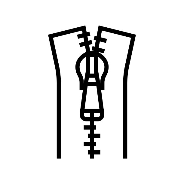 拉链配件线图标矢量插图图片下载