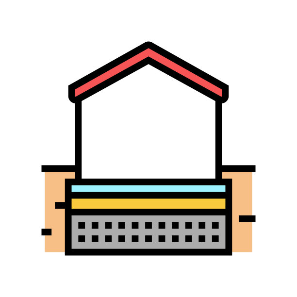 房子地基石头颜色图标矢量插图图片下载