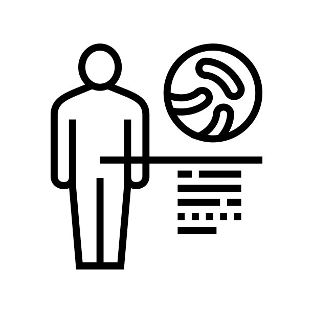 肠菌群线图标矢量插图图片下载