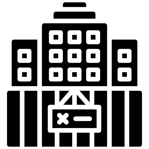 已关闭的酒店图标，破产相关矢量图图片下载