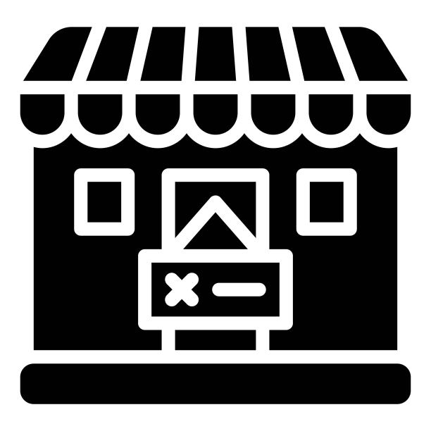 关闭的商店图标，破产相关矢量图片下载