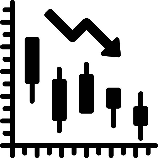 下降的条形图图标，破产相关矢量图图片下载