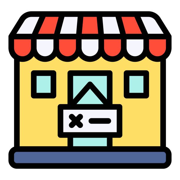 关闭的商店图标，破产相关矢量图片下载