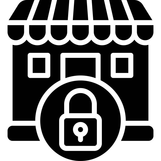 带锁图标的商店，破产相关矢量图片下载