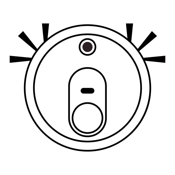 机器人吸尘器。家用清洁设备。矢量插图轮廓风格孤立在白色背景。图片下载