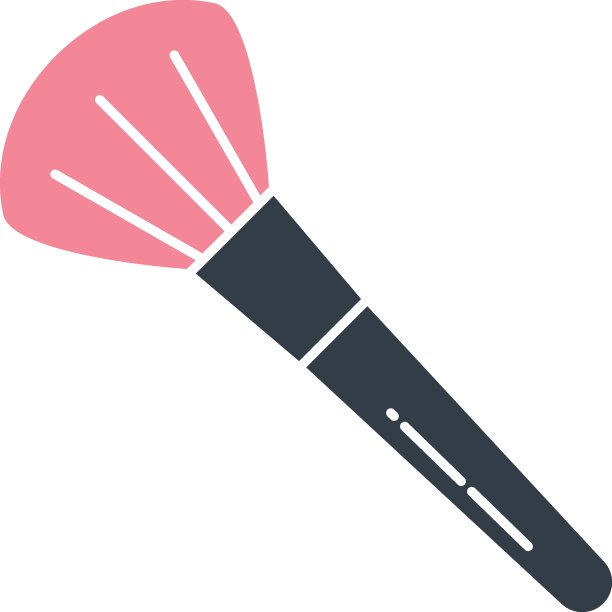 化妆基础刷工具矢量图标设计，时尚配件和魅力符号的白色背景图片下载