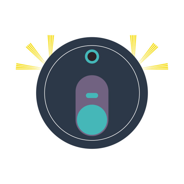 机器人吸尘器。家用清洁设备。矢量插图在平面风格孤立的白色背景。图片下载