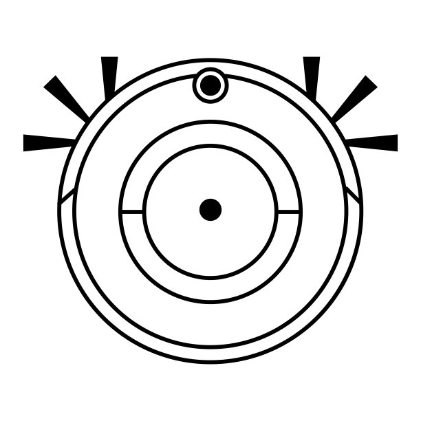 机器人吸尘器。家用清洁设备。矢量插图轮廓风格孤立在白色背景。图片下载