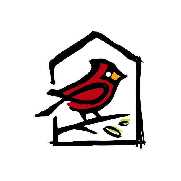 红雀屋叶墨干笔刷颜色矢量图标插图图片下载