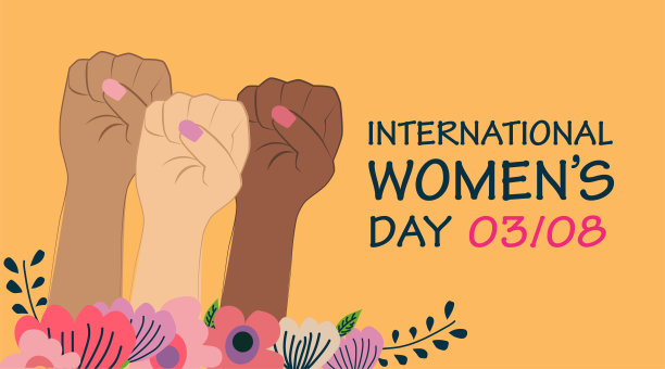 国际妇女节海报或横幅设计。花女拳图片下载