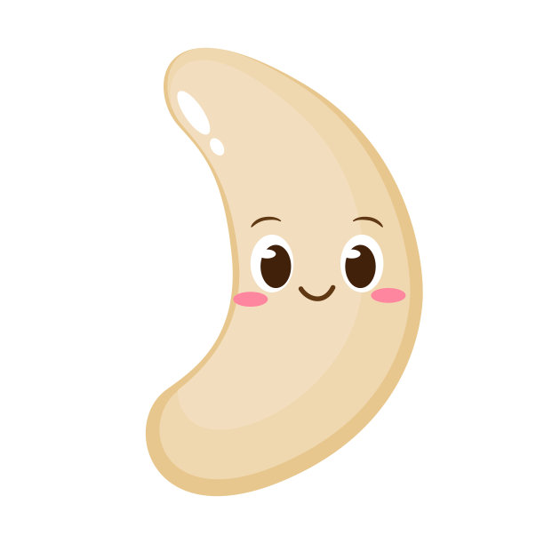 快乐可爱的卡通腰果人物图片下载