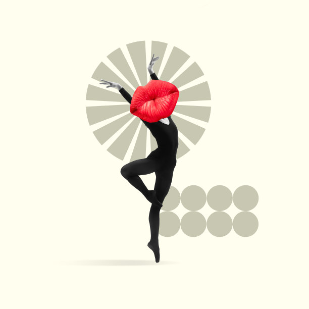 美丽的女芭蕾舞者，红色的嘴唇而不是头。图片下载