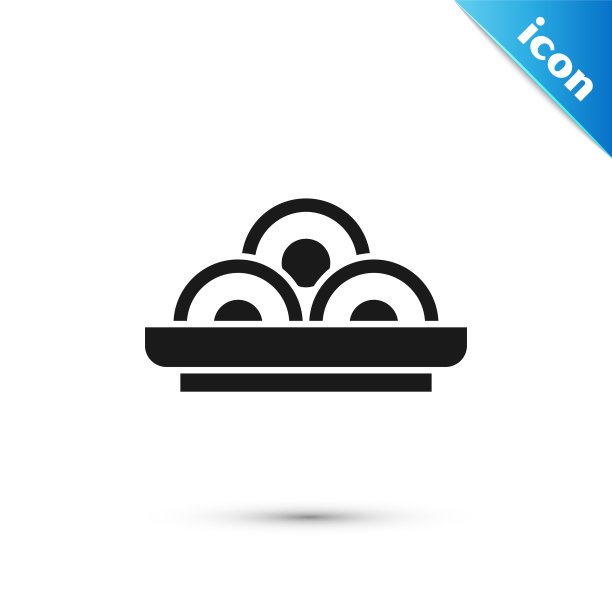 灰色亚洲面条碗图标孤立在白色背景。街头快餐。韩国菜，日本菜，中国菜。向量图片下载