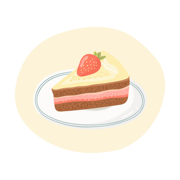 草莓蛋糕矢量图图片下载