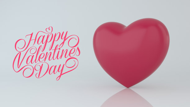 白底红心。摘要多边形的心。爱的象征。情人节的浪漫背景。孤立在白色背景上。横幅或贺卡。3 d渲染图图片下载