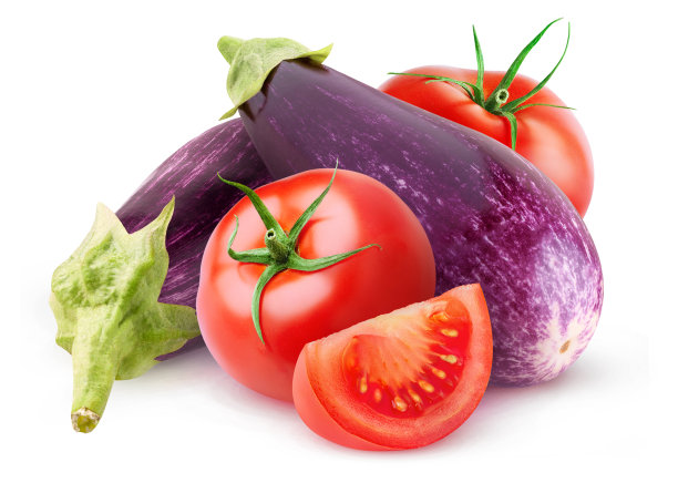 生茄子和白番茄分离图片下载