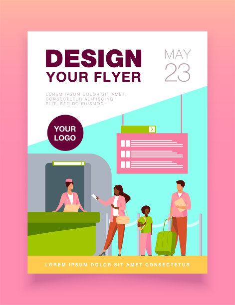 站在航班登记处的人图片下载