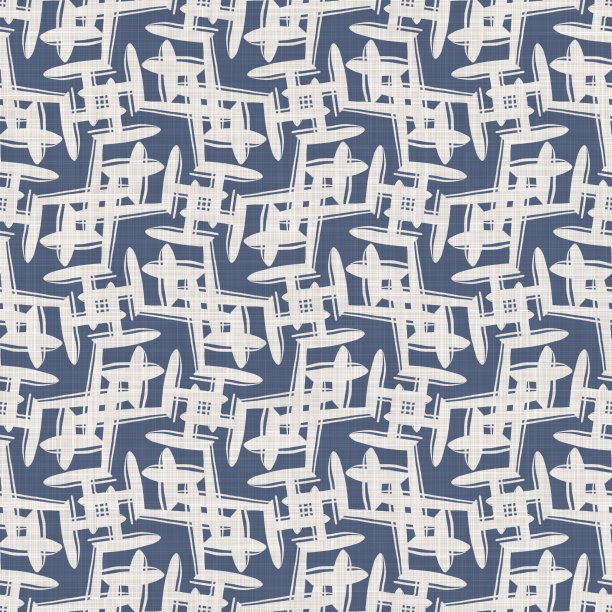 无缝法国农家亚麻布夏季块印花背景。普罗旺斯蓝灰色亚麻布质朴的图案纹理。破旧别致的旧织麻模糊风格。纺织品全印。图片下载