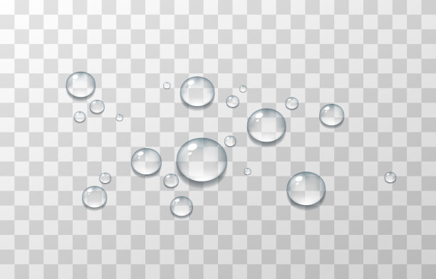 向量水滴。PNG滴下来，凝结在窗户上，表面上。真实滴在一个孤立的透明背景。图片下载