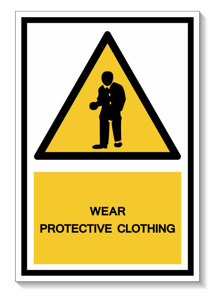 PPE图标。穿防护服符号标志隔离在白色背景，向量插图EPS.10图片下载