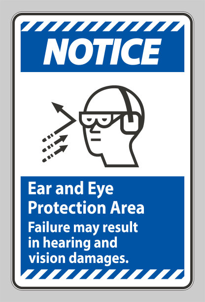 注意标志耳眼保护区域，失败可能导致听力和视力损害图片下载