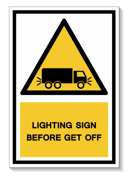 灯光标志前下车符号标志隔离在白色背景，矢量插图EPS.10图片下载