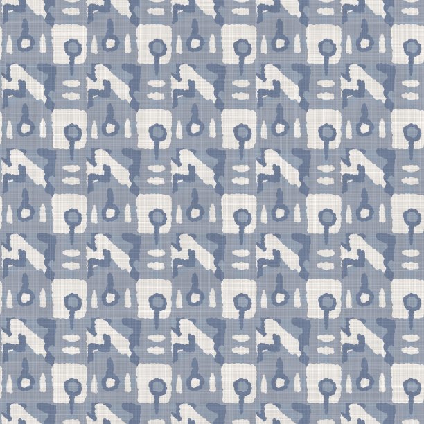 无缝法式蓝白农舍式方格布纹理。编织亚麻格子布图案背景。格子呢格子特写编织织物厨房毛巾材料。方格纤维野餐桌布图片下载