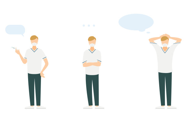 护士姿势插图，3组图片下载