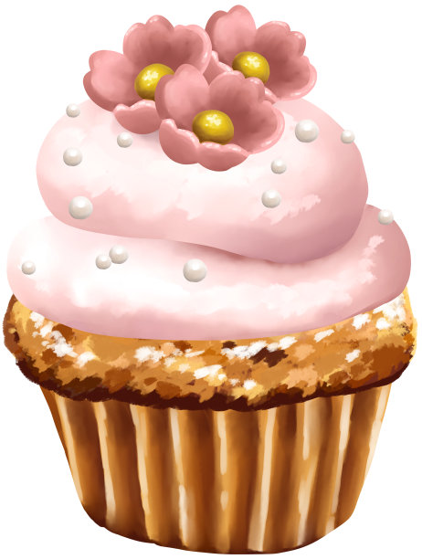 樱花纸杯蛋糕插图图片下载