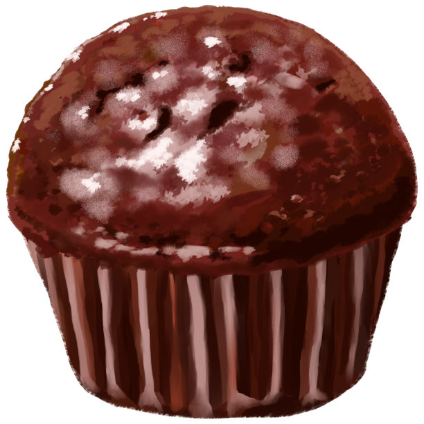 巧克力口味的纸杯蛋糕插图图片下载