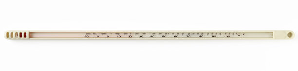 孤立的镜头长水温度计在白色的背景图片下载
