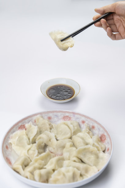 白底上的饺子和醋图片下载