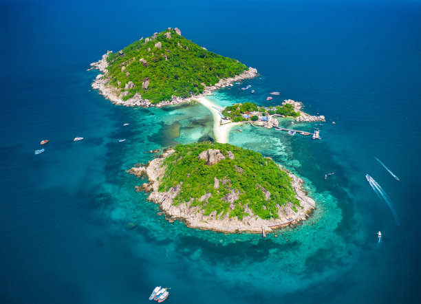 泰国Koh Nang Yuan鸟瞰图图片下载