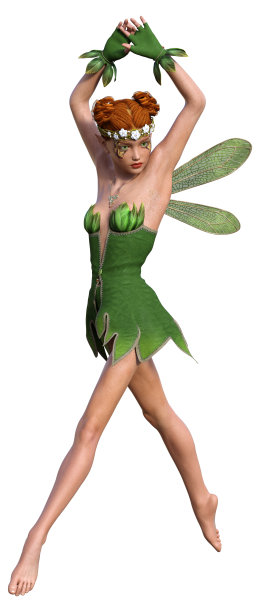 3D插图春仙子在白色图片下载