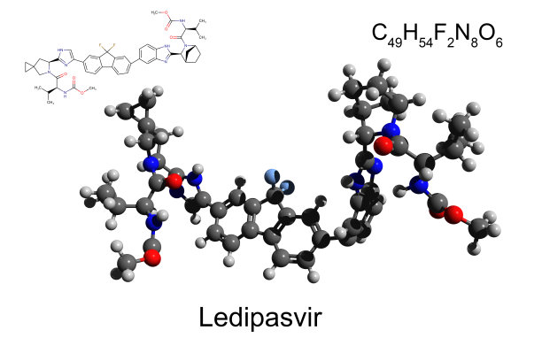 ledipasvir的化学式、结构式和三维球棒模型图片下载