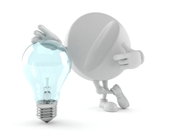 带灯泡的平板电脑角色图片下载