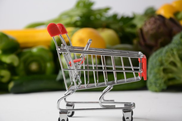 购物车与新鲜果蔬图片下载